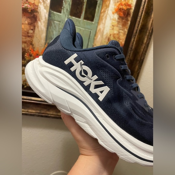 HOKA Clifton 10 Shoes  Navy/White - Picture 6 of 16